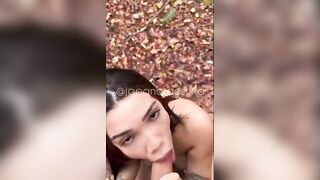 Japa Nordestina gostosa mamando no meio do mato