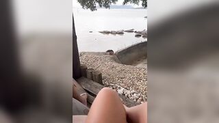 Tuani Basotti pelada transando com namorado safado perto do rio